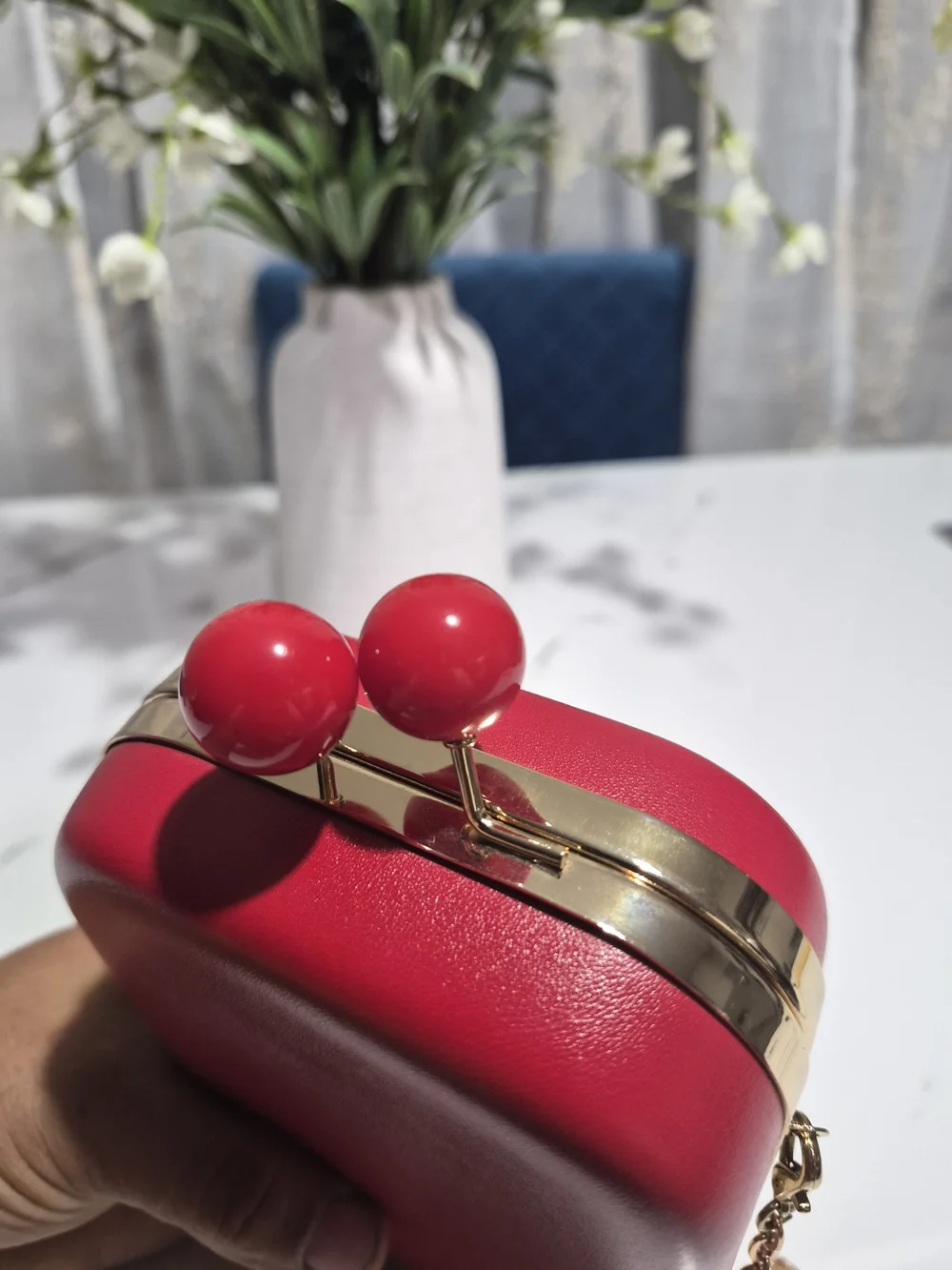 Elizabeth Arden Red Satin Blazer-Look Accessory
